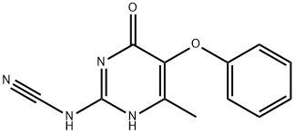 4-hydroxy-6-methyl-5-phenoxy-2-pyrimidinylcyanamide Struktur