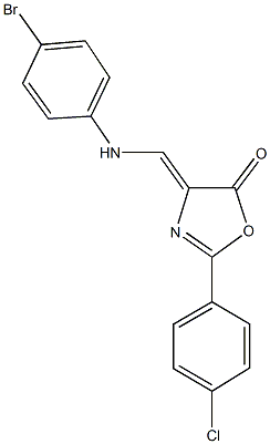 4-[(4-bromoanilino)methylene]-2-(4-chlorophenyl)-1,3-oxazol-5(4H)-one Struktur