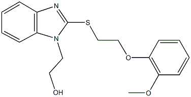 2-(2-{[2-(2-methoxyphenoxy)ethyl]sulfanyl}-1H-benzimidazol-1-yl)ethanol Struktur