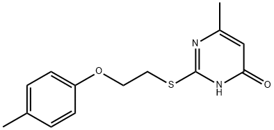 6-methyl-2-{[2-(4-methylphenoxy)ethyl]sulfanyl}-4(1H)-pyrimidinone Struktur