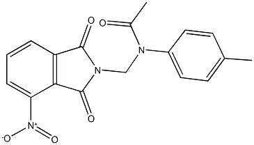 N-({4-nitro-1,3-dioxo-1,3-dihydro-2H-isoindol-2-yl}methyl)-N-(4-methylphenyl)acetamide Struktur