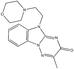 2-methyl-5-[2-(4-morpholinyl)ethyl][1,2,4]triazino[2,3-a]benzimidazol-3(5H)-one Struktur