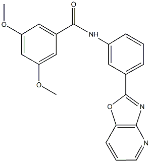 3,5-dimethoxy-N-(3-[1,3]oxazolo[4,5-b]pyridin-2-ylphenyl)benzamide Struktur