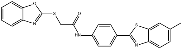 2-(1,3-benzoxazol-2-ylsulfanyl)-N-[4-(6-methyl-1,3-benzothiazol-2-yl)phenyl]acetamide Struktur