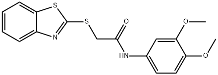 2-(1,3-benzothiazol-2-ylsulfanyl)-N-(3,4-dimethoxyphenyl)acetamide Struktur