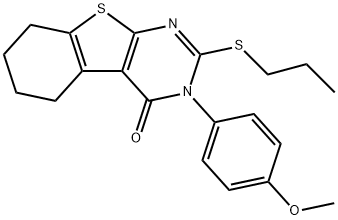 3-(4-methoxyphenyl)-2-(propylsulfanyl)-5,6,7,8-tetrahydro[1]benzothieno[2,3-d]pyrimidin-4(3H)-one Struktur