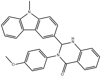 2-(9-methyl-9H-carbazol-3-yl)-3-[4-(methyloxy)phenyl]-2,3-dihydroquinazolin-4(1H)-one Struktur