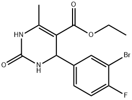 ethyl 4-(3-bromo-4-fluorophenyl)-6-methyl-2-oxo-1,2,3,4-tetrahydropyrimidine-5-carboxylate Struktur