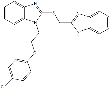 2-[(1H-benzimidazol-2-ylmethyl)sulfanyl]-1-[2-(4-chlorophenoxy)ethyl]-1H-benzimidazole Struktur