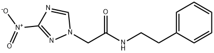 2-{3-nitro-1H-1,2,4-triazol-1-yl}-N-(2-phenylethyl)acetamide Struktur