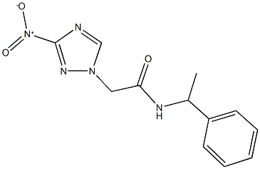 2-{3-nitro-1H-1,2,4-triazol-1-yl}-N-(1-phenylethyl)acetamide Struktur