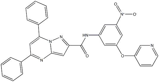 N-[3-nitro-5-(3-pyridinyloxy)phenyl]-5,7-diphenylpyrazolo[1,5-a]pyrimidine-2-carboxamide Struktur