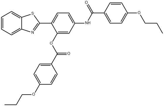 2-(1,3-benzothiazol-2-yl)-5-[(4-propoxybenzoyl)amino]phenyl 4-propoxybenzoate Struktur