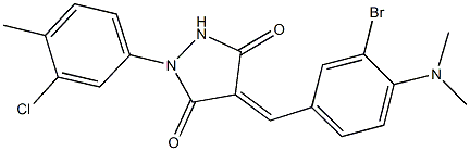 4-[3-bromo-4-(dimethylamino)benzylidene]-1-(3-chloro-4-methylphenyl)-3,5-pyrazolidinedione Struktur