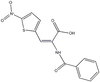 2-(benzoylamino)-3-{5-nitro-2-thienyl}acrylic acid Struktur