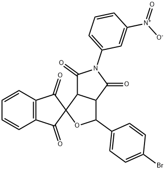 1-(4-bromophenyl)-5-(3-nitrophenyl)dihydro-1',3',4,6(2'H,3H,5H)-tetraoxospiro(1H-furo[3,4-c]pyrrole-3,2'-[1'H]-indene) Struktur