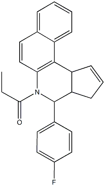 4-(4-fluorophenyl)-5-propionyl-3a,4,5,11c-tetrahydro-3H-benzo[f]cyclopenta[c]quinoline Struktur