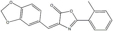 4-(1,3-benzodioxol-5-ylmethylene)-2-(2-methylphenyl)-1,3-oxazol-5(4H)-one Struktur