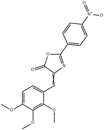 2-{4-nitrophenyl}-4-(2,3,4-trimethoxybenzylidene)-1,3-oxazol-5(4H)-one Struktur