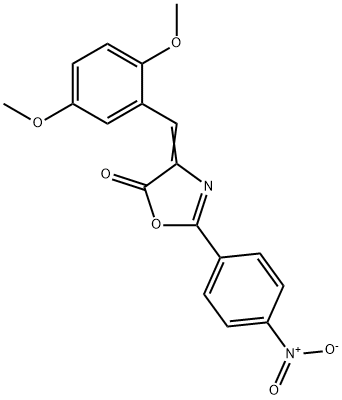 4-(2,5-dimethoxybenzylidene)-2-{4-nitrophenyl}-1,3-oxazol-5(4H)-one Struktur