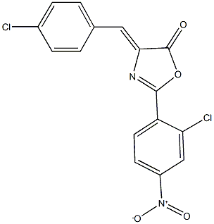 4-(4-chlorobenzylidene)-2-{2-chloro-4-nitrophenyl}-1,3-oxazol-5(4H)-one Struktur