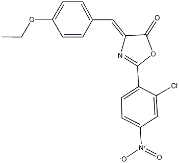 2-{2-chloro-4-nitrophenyl}-4-(4-ethoxybenzylidene)-1,3-oxazol-5(4H)-one Struktur