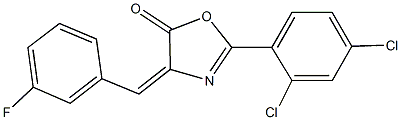 2-(2,4-dichlorophenyl)-4-(3-fluorobenzylidene)-1,3-oxazol-5(4H)-one Struktur