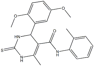 4-(2,5-dimethoxyphenyl)-6-methyl-N-(2-methylphenyl)-2-thioxo-1,2,3,4-tetrahydro-5-pyrimidinecarboxamide Struktur