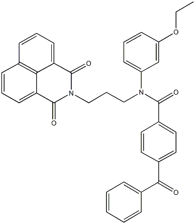 4-benzoyl-N-[3-(1,3-dioxo-1H-benzo[de]isoquinolin-2(3H)-yl)propyl]-N-(3-ethoxyphenyl)benzamide Struktur