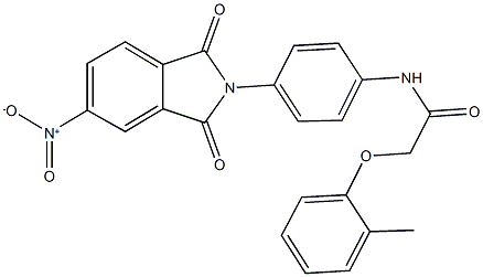 N-(4-{5-nitro-1,3-dioxo-1,3-dihydro-2H-isoindol-2-yl}phenyl)-2-(2-methylphenoxy)acetamide Struktur