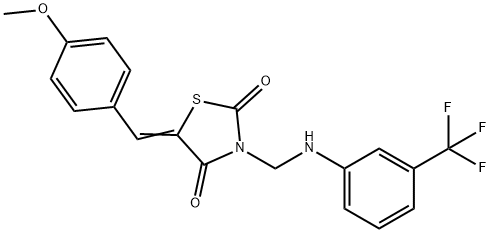 5-(4-methoxybenzylidene)-3-{[3-(trifluoromethyl)anilino]methyl}-1,3-thiazolidine-2,4-dione Struktur