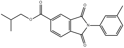 isobutyl 2-(3-methylphenyl)-1,3-dioxo-5-isoindolinecarboxylate Struktur