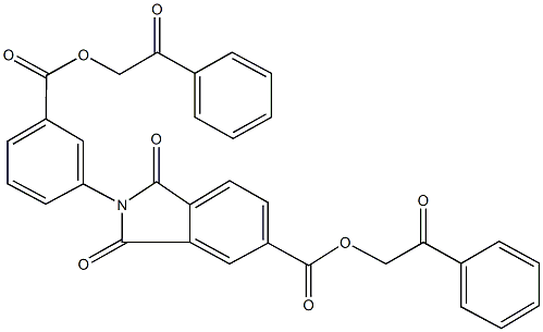 2-oxo-2-phenylethyl 1,3-dioxo-2-{3-[(2-oxo-2-phenylethoxy)carbonyl]phenyl}isoindoline-5-carboxylate Struktur