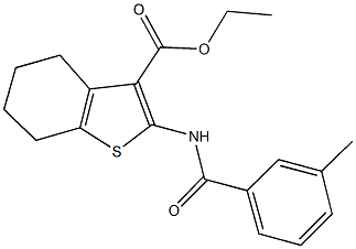 ethyl 2-[(3-methylbenzoyl)amino]-4,5,6,7-tetrahydro-1-benzothiophene-3-carboxylate Struktur