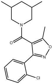 1-{[3-(2-chlorophenyl)-5-methyl-4-isoxazolyl]carbonyl}-3,5-dimethylpiperidine Struktur