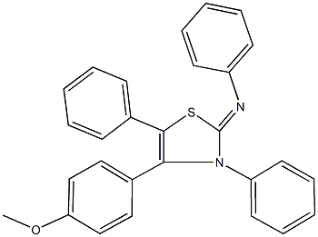 N-(4-(4-methoxyphenyl)-3,5-diphenyl-1,3-thiazol-2(3H)-ylidene)-N-phenylamine Struktur