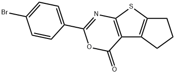 2-(4-bromophenyl)-6,7-dihydro-4H,5H-cyclopenta[4,5]thieno[2,3-d][1,3]oxazin-4-one Struktur