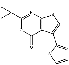 2-tert-butyl-5-(2-thienyl)-4H-thieno[2,3-d][1,3]oxazin-4-one Struktur