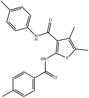 4,5-dimethyl-2-[(4-methylbenzoyl)amino]-N-(4-methylphenyl)-3-thiophenecarboxamide Struktur