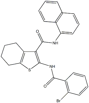 2-[(2-bromobenzoyl)amino]-N-(1-naphthyl)-4,5,6,7-tetrahydro-1-benzothiophene-3-carboxamide Struktur