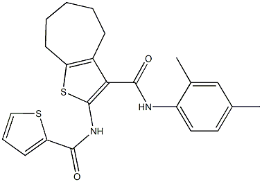 N-(2,4-dimethylphenyl)-2-[(2-thienylcarbonyl)amino]-5,6,7,8-tetrahydro-4H-cyclohepta[b]thiophene-3-carboxamide Struktur