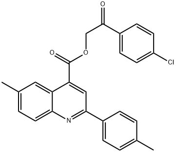 2-(4-chlorophenyl)-2-oxoethyl 6-methyl-2-(4-methylphenyl)-4-quinolinecarboxylate Struktur