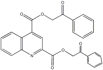 bis(2-oxo-2-phenylethyl) 2,4-quinolinedicarboxylate Struktur