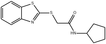 2-(1,3-benzothiazol-2-ylsulfanyl)-N-cyclopentylacetamide Struktur