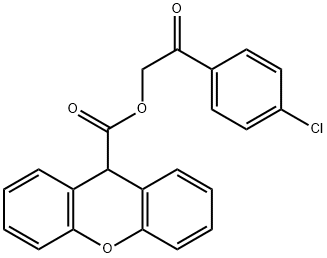 2-(4-chlorophenyl)-2-oxoethyl 9H-xanthene-9-carboxylate Struktur