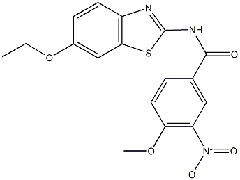 N-(6-ethoxy-1,3-benzothiazol-2-yl)-3-nitro-4-methoxybenzamide Struktur