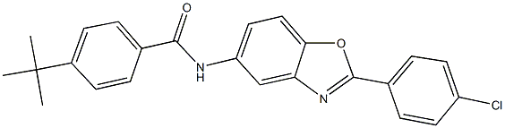 4-tert-butyl-N-[2-(4-chlorophenyl)-1,3-benzoxazol-5-yl]benzamide Struktur