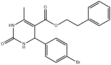 2-phenylethyl 4-(4-bromophenyl)-6-methyl-2-oxo-1,2,3,4-tetrahydropyrimidine-5-carboxylate Struktur