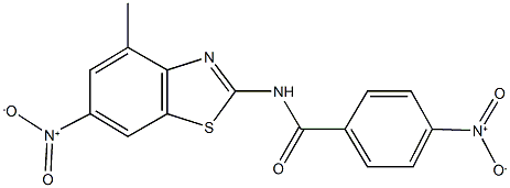 4-nitro-N-{6-nitro-4-methyl-1,3-benzothiazol-2-yl}benzamide Struktur