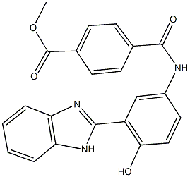 methyl 4-{[3-(1H-benzimidazol-2-yl)-4-hydroxyanilino]carbonyl}benzoate Struktur